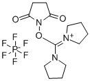 N,N,N',N'-ビス(テトラメチレン)-O-(N-スクシンイミジル)ウロニウムヘキサフルオロホスファート 化学構造式