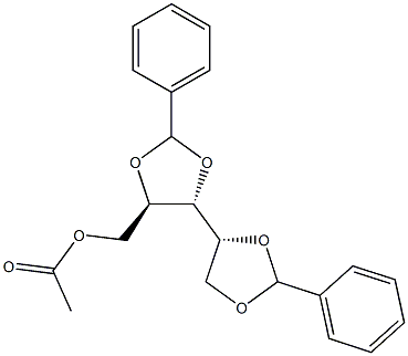 2-O,3-O:4-O,5-O-Dibenzylidene-D-arabinitol acetate,20769-98-6,结构式