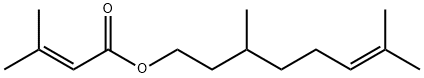3-メチル-2-ブテン酸3,7-ジメチル-6-オクテニル 化学構造式