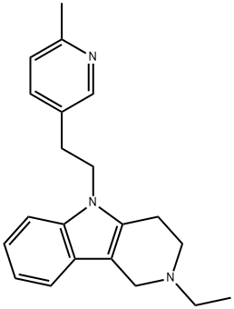 2,3,4,5-Tetrahydro-2-ethyl-5-[2-(6-methyl-3-pyridyl)ethyl]-1H-pyrido[4,3-b]indole Struktur