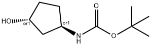 REL-N-[(1R,3R)-3-羟基环戊基]氨基甲酸叔丁酯, 207729-04-2, 结构式