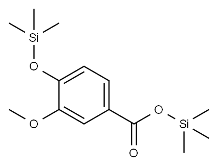 Benzoic acid, 3-methoxy-4-[(trimethylsilyl)oxy]-, trimethylsilyl ester Structure