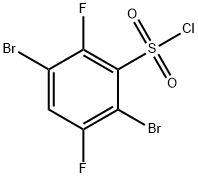 塩化2,5-ジブロモ-3,6-ジフルオロベンゼンスルホニル 化学構造式