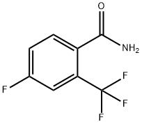 4-フルオロ-2-(トリフルオロメチル)ベンズアミド 化学構造式