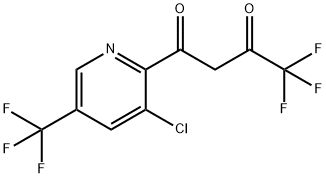 1-[3-クロロ-5-(トリフルオロメチル)-2-ピリジニル]-4,4,4-トリフルオロ-1,3-ブタンジオン 化学構造式