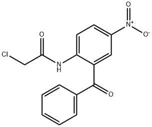 N-(2-ベンゾイル-4-ニトロフェニル)-2-クロロアセトアミド 化学構造式
