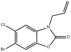 3-アリル-6-ブロモ-5-クロロベンゾオキサゾール-2(3H)-オン 化学構造式