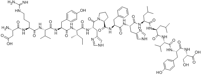 レニン基質テトラデカペプチド, ブタ 化学構造式