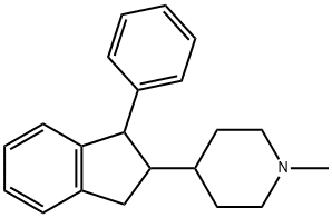 1-Methyl-4-(1-phenylindan-2-yl)piperidine 结构式