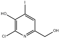 2-クロロ-6-(ヒドロキシメチル)-4-ヨード-3-ピリジノール 化学構造式