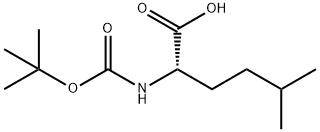 (R)-2-(tert-butoxycarbonylamino)-5-methylhexanoic acid Struktur
