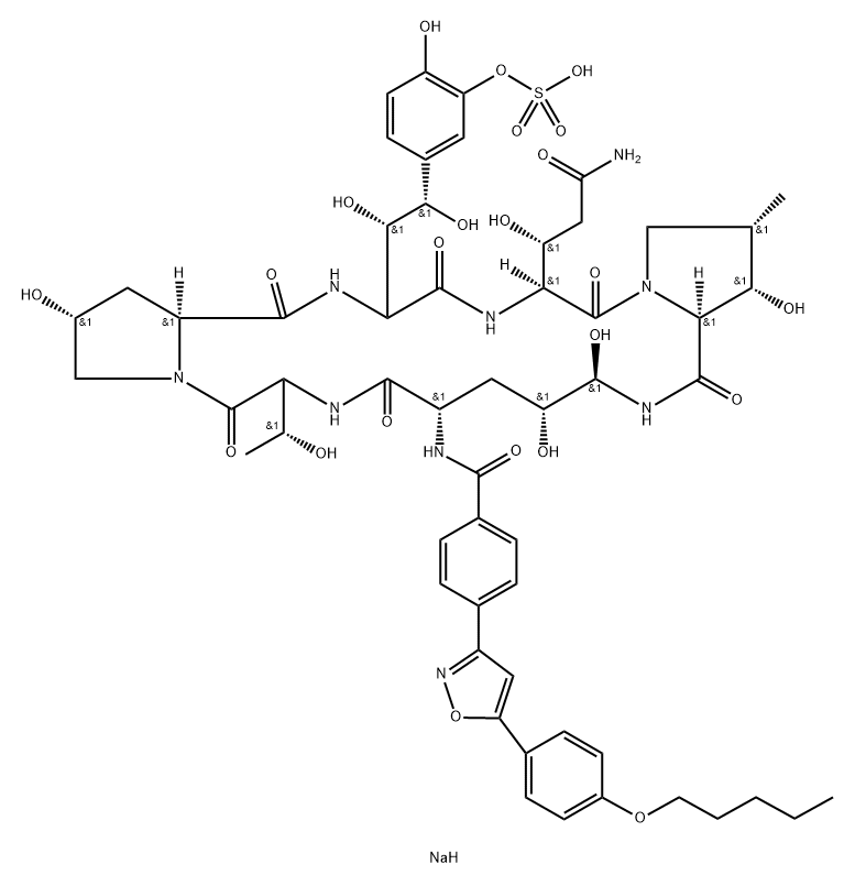 米卡芬净钠, 208538-73-2, 结构式