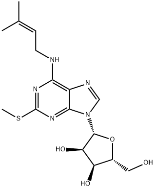 2-(メチルチオ)-N-(3-メチル-2-ブテニル)アデノシン 化学構造式