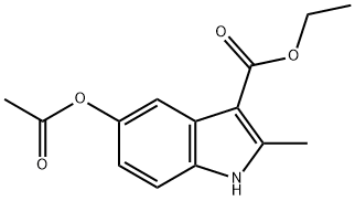 1H-Indole-3-carboxylic acid, 5-(acetyloxy)-2-Methyl-, ethyl ester 化学構造式