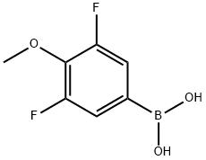 3,5-ジフルオロ-4-メトキシフェニルボロン酸 化学構造式