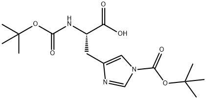 N,N'-二叔丁氧羰基-L-组氨酸,20866-46-0,结构式