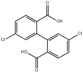 5,5'-Dichlorobiphenyl-2,2'-dicarboxylic acid Struktur