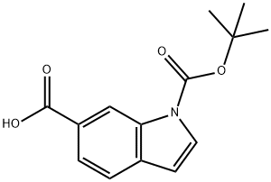 1-(叔丁氧基羰基)-1H-吲哚-6-羧酸, 208772-42-3, 结构式