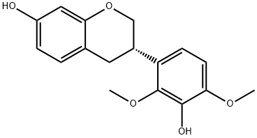 [S,(-)]-3,4-Dihydro-3-(3-hydroxy-2,4-dimethoxyphenyl)-2H-1-benzopyran-7-ol Structure