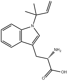 1-(1,1-Dimethyl-2-propenyl)-L-tryptophan 结构式