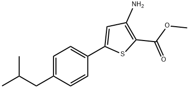 METHYL 3-AMINO-5-(4-ISOBUTYLPHENYL)THIOPHENE-2-CARBOXYLATE Struktur