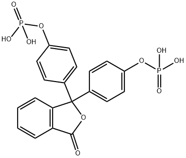 3,3-ビス[4-(ホスホノオキシ)フェニル]-1(3H)-イソベンゾフラノン 化学構造式