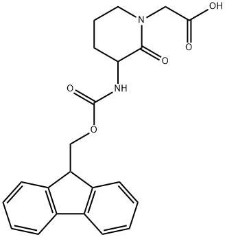 1-Piperidineaceticacid,3-[[(9H-fluoren-9-ylmethoxy)carbonyl]amino]-2-oxo-(9CI) Struktur