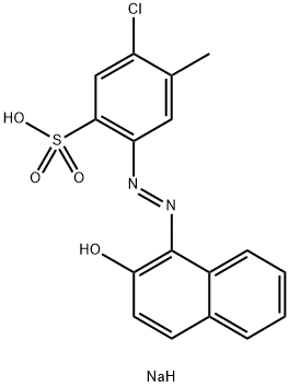 5-クロロ-2-[(2-ヒドロキシ-1-ナフタレニル)アゾ]-4-メチルベンゼンスルホン酸ナトリウム 化学構造式