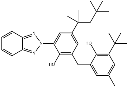 2-(2H-Benzotriazol-2-yl)-6-[[3-(1,1-dimethylethyl)-2-hydroxy-5- methylphenyl]methyl]-4-(1,1,3,3-tetramethylbutyl)phenol Struktur