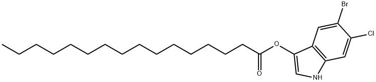 パルミチン酸5-ブロモ-6-クロロ-3-インドキシル 化学構造式