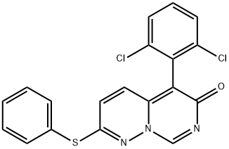 5-(2,6-DICHLOROPHENYL)-2-PHENYLSULFANYLPYRIDAZINO[6,1-F]PYRIMIDIN-6-ONE Structure