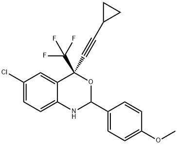 （4S）-6-氯-4-（环丙基乙炔基）-1,4-二氢-2-（4-甲氧基苯基）-4-（三氟甲基）-2H-3,1-苯并恶嗪（2种非对映异构体的混合物）, 209414-26-6, 结构式