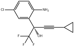 (S)-1-(2-氨基-5-氯苯基)-1-三氟甲基-3-环丙基-2-丙炔-1-醇, 209414-27-7, 结构式