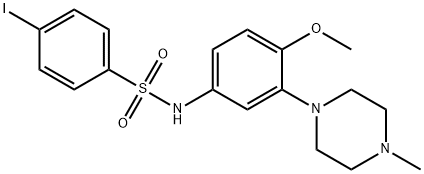 4-IODO-N-[4-METHOXY-3-(4-METHYL-1-PIPERAZINYL)PHENYL]BENZENESULFONAMIDE HYDROCHLORIDE 化学構造式