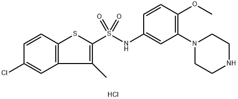 5-氯-N-[4-甲氧基-3-(1-哌嗪基)苯基]-3-甲基苯并[B]噻吩-2-磺酰胺盐酸盐,209481-24-3,结构式