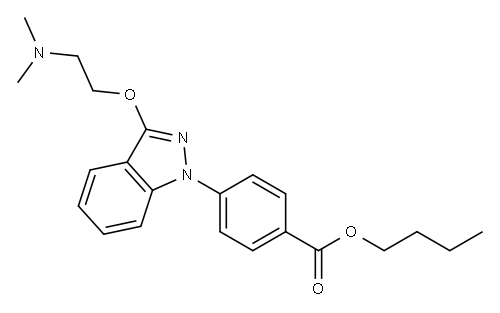 p-[3-[2-(Dimethylamino)ethoxy]-1H-indazol-1-yl]benzoic acid butyl ester Struktur