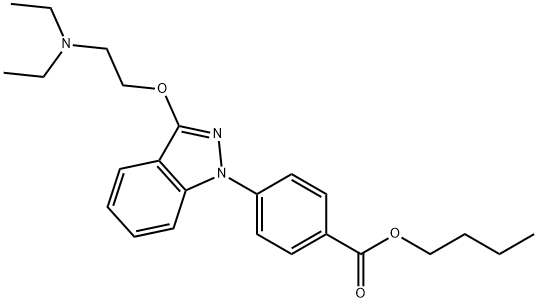 p-[3-[2-(Diethylamino)ethoxy]-1H-indazol-1-yl]benzoic acid butyl ester 结构式