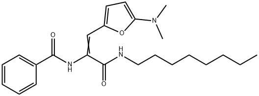 Benzamide,  N-[2-[5-(dimethylamino)-2-furanyl]-1-[(octylamino)carbonyl]ethenyl]- Structure
