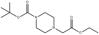 4-(tert-ブトキシカルボニル)ピペラジン-1-酢酸エチル 化学構造式
