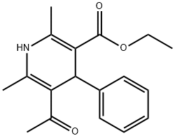 2,6-Dimethyl-4-phenyl-5-acetyl-1,4-dihydropyridine-3-carboxylic acid ethyl ester 结构式