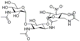 4-O-[3-AcetaMido-3-deoxy-α-D-glucopyranosyl]-6-O-(6-acetaMido-3,6-dideoxy-3-nitrohexopyranosyl)-N,N'-diacetyl-2-deoxy-L-str Struktur