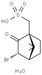 〔(1S)-ENDO〕-(+)-3-ブロモ-10-カンファースルホン酸一水和物 化学構造式