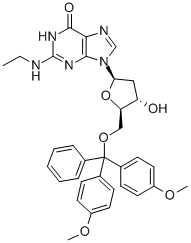 5'-O-(DIMETHOXYTRITYL)-N2-ETHYL-2'-DEOXYGUANOSINE Structure