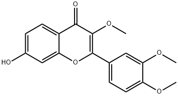 2-(3,4-Dimethoxyphenyl)-7-hydroxy-3-methoxy-4H-chromen-4-one Struktur