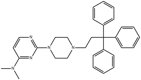 Piperazine, 1-(4-dimethylamino-2-pyrimidinyl)-4-(3,3,3-triphenylpropyl )- 结构式