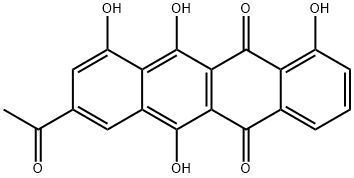 8-Acetyl-5,12-dihydro-1,6,10,11-tetrahydroxynaphthacene-5,12-dione 结构式