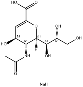 N-ACETYL-2,3-DEHYDRO-2-DEOXYNEURAMINIC ACID SODIUM SALT N-乙酰基-2.3-脱氢-神经氨酸单钠盐, 209977-53-7, 结构式