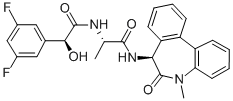 (2S)-2-[(2S)-2-(3,5-ジフルオロフェニル)-2-ヒドロキシアセトアミド]-N-[(10S)-8-メチル-9-オキソ-8-アザトリシクロ[9.4.0.02,7]ペンタデカ-1(15),2,4,6,11,13-ヘキサエン-10-イル]プロパンアミド 化学構造式