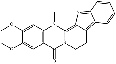 8,14-ジヒドロ-2,3-ジメトキシ-14-メチルインドロ[2',3':3,4]ピリド[2,1-b]キナゾリン-5(7H)-オン 化学構造式