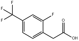 2‐フルオロ‐4‐(トリフルオロメチル)フェニル酢酸 化学構造式